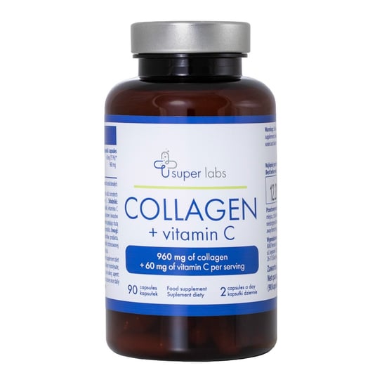 Super Labs, Collagen+Vitamin C, suplement diety, 90 kapsułek Super Labs