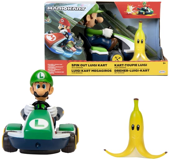 Super Mario Spin Out pojazd Luigi Kart Jakks Pacific