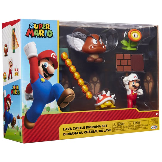 Super Mario, zestaw z figurkami Lava Castle Mario