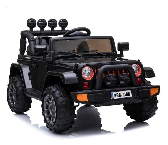 Super-Toys, Samochód, Mega Jeep fulltime 4X4, 1X12V 7588, czarny, 116x71 cm SUPER-TOYS