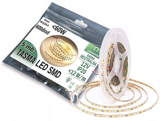 SUPER WĄSKA Taśma LED PREMIUM 4mm 2835 600 IP20 5m LED-ONE