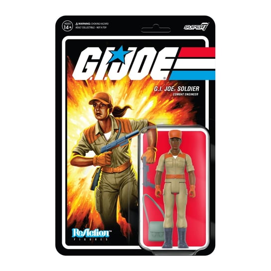 SUPER7 - GI Joe, inżynierka bojowa, kucyk (brązowy), figurka reakcji 3,75 cala Inna marka
