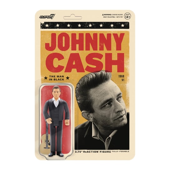 SUPER7 – Johnny Cash Człowiek w czerni Kultowa gwiazda gitary muzycznej country Inna marka