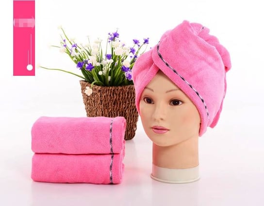 Superchłonny Ręcznik Do Włosów, Turban Z Mikrofibry Różowy Hedo