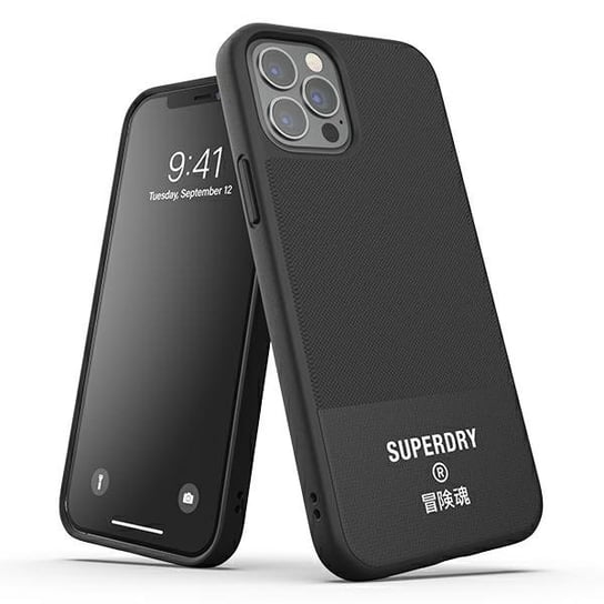 SuperDry Moulded Canvas iPhone 12/12 Pro Case czarny/black 42585 Superdry