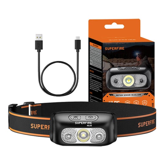 Superfire, Latarka czołowa HL05-E 120lm USB Superfire