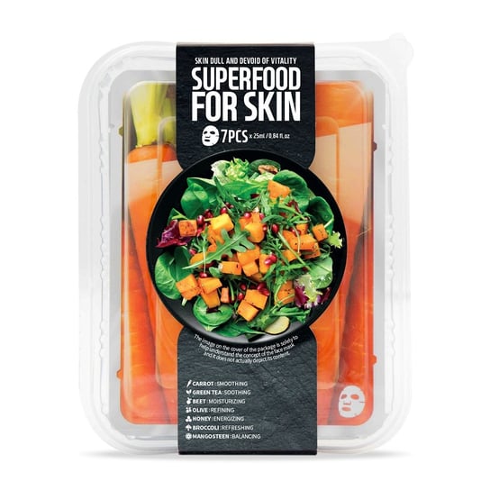 Superfood For Skin, Skin Dull And Devoid Of Vitality, odżywczo-rozświetlające maski do skóry pozbawionej blasku i energii, 7x25 ml Superfood For Skin