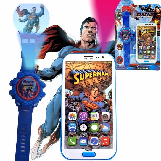 SUPERMAN Zestaw Smartfon + Zegarek z projektorem WKS