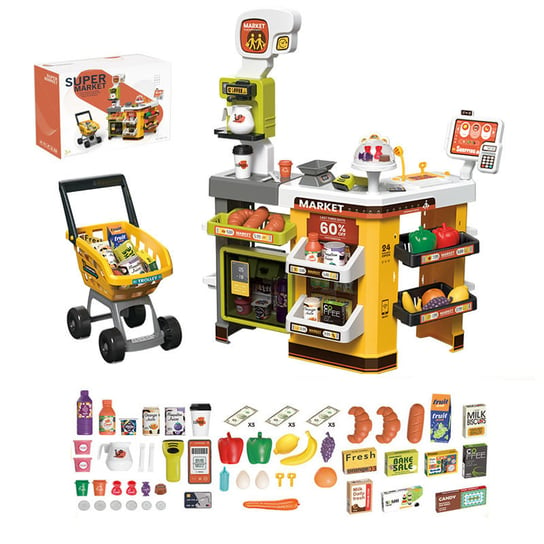 Supermarket Sklep Dla Dzieci Akcesoria Kasa Koszyk Tobbi-Toys