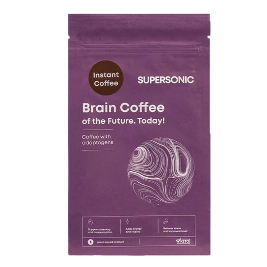 Supersonic, Brain Coffee, Kawa z adaptogenami instant suplement diety, 180 g Supersonic