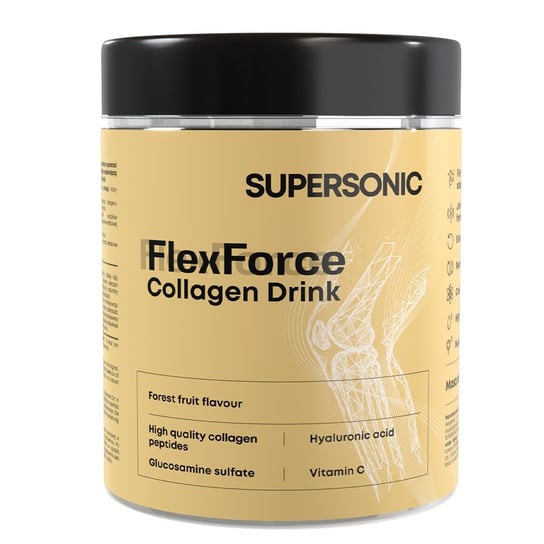 Supersonic, FlexForce Collagen Drink, Napój z kolagenem Owoce Leśne suplement diety, 216 g Supersonic
