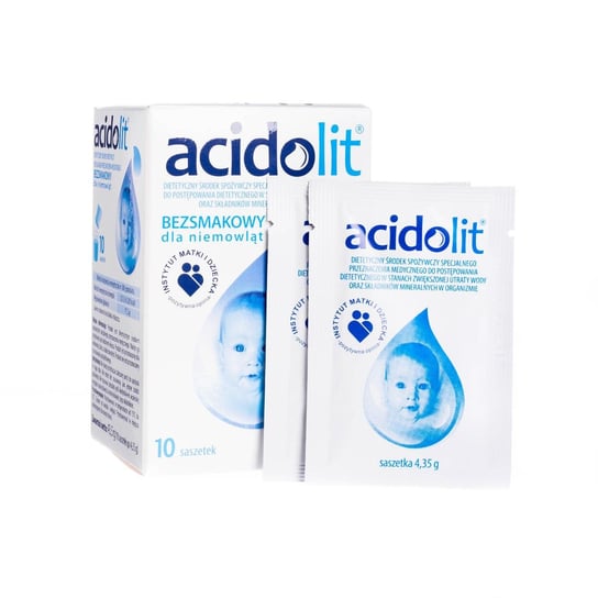 Suplement diety, Acidolit, środek przeznaczenia medycznego dla niemowląt w stanach zwiększonej utraty wody oraz składników mineralnych, 10 saszetek Polpharma