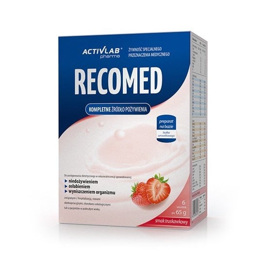 Suplement diety, Activlab RecoMed, dieta odżywcza kompletna, smak truskawkowy,  6 saszetek Inna marka