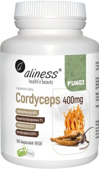 Suplement diety, Aliness, Cordyceps 400 mg (Maczużnik chiński), 90 kaps. Inna marka
