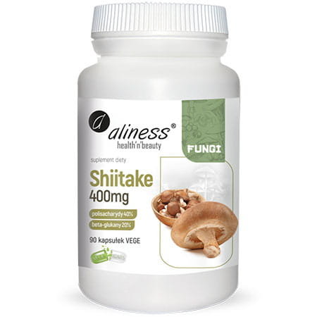 Suplement diety, Aliness Fungi Shiitake 400mg 90 Kaps Aliness