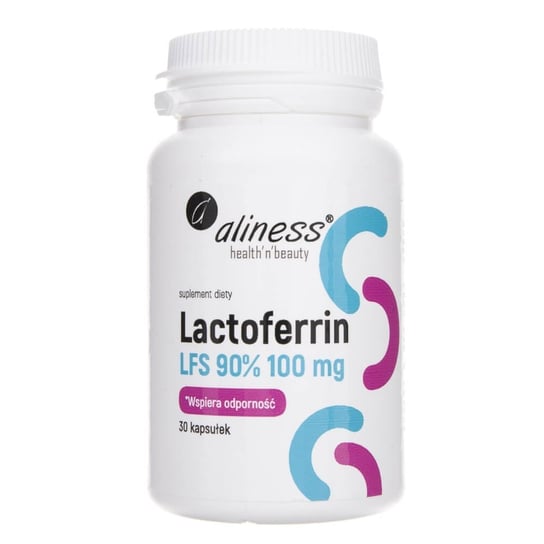 Suplement diety, Aliness, Lactoferrin LFS 90% 100 mg, 30 kapsułek MedicaLine