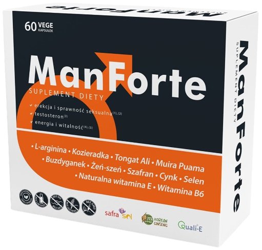 Suplement diety, Aliness, ManForte dla mężczyzn, 60 kaps. MedicaLine