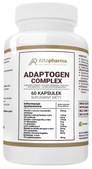 Suplement diety, AltoPharma, Adaptogen complex, 60 kaps. vege Inna marka