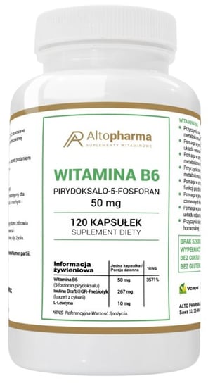 Suplement diety, AltoPharma, Witamina B6 P-5-P, 120 kaps. Inna marka
