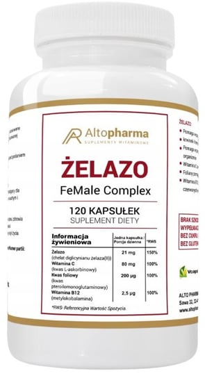 Suplement diety, AltoPharma, Żelazo Komplex, 120 Kaps. ALTO PHARMA