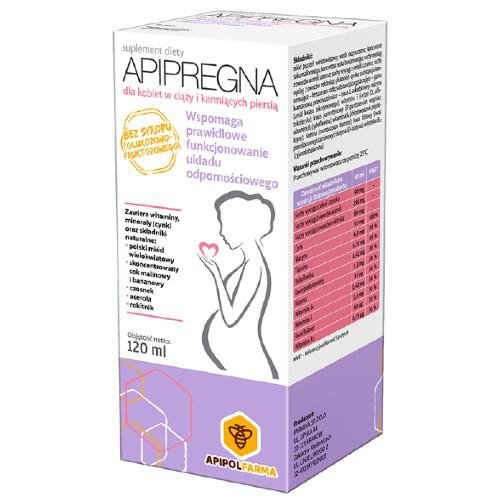 Suplement diety, Apipregna, Płyn kobiety w ciąży i karmiące, 120 ml Apipregna
