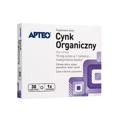 Suplement diety, Apteo, Cynk Organiczny, 30 Tab. Inna marka