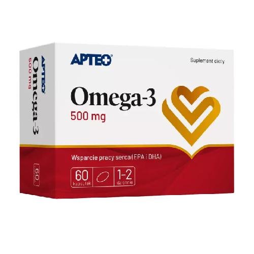 Suplement diety, Apteo, Omega-3 500 Mg, 60 Kapsułek APTEO