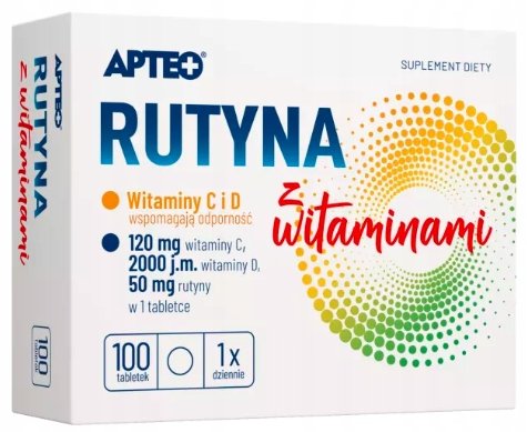 Suplement diety, Apteo, Rutyna z witaminami witamina c d, 100 tabl. APTEO