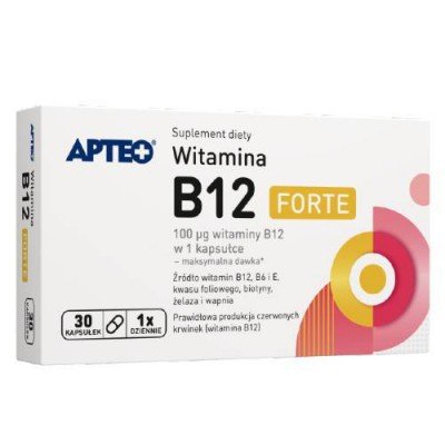 Suplement diety, Apteo, Witamina B12 FORTE, 30 kaps. APTEO