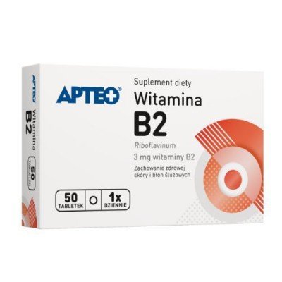 Suplement diety, Apteo, Witamina B2 3mg, 50 tabl. APTEO