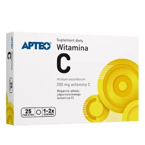 Suplement diety, Apteo, Witamina C 200 mg, 25 tabl. APTEO