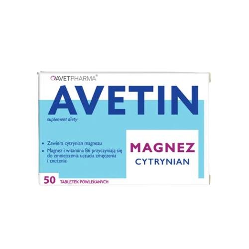 Suplement diety, Avetin, Magnez Cytrynian, 50 tab. Avetin