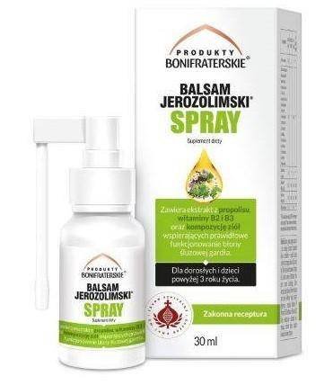 Suplement diety, Balsam Jerozolimski Spray 30 ml z propolisem Produkty Bonifraterskie