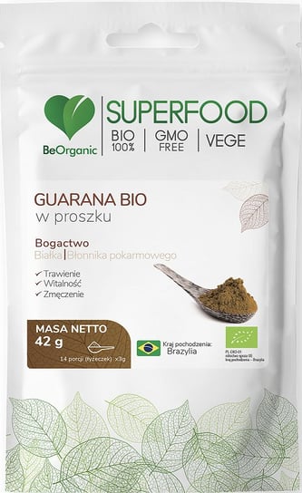 Suplement diety, BeOrganic, Guarana BIO w proszku, 42 g MedicaLine