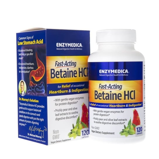 Suplement diety, Betaina HCl ENZYMEDICA, 120 kapsułek Enzymedica