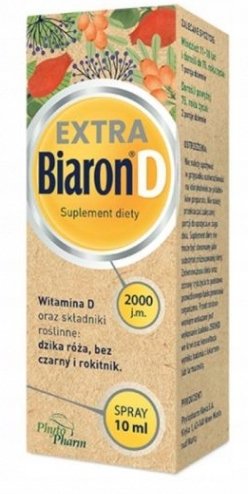 Suplement diety, Biaron, Spray do ust witamina D, 10 ml Biaron