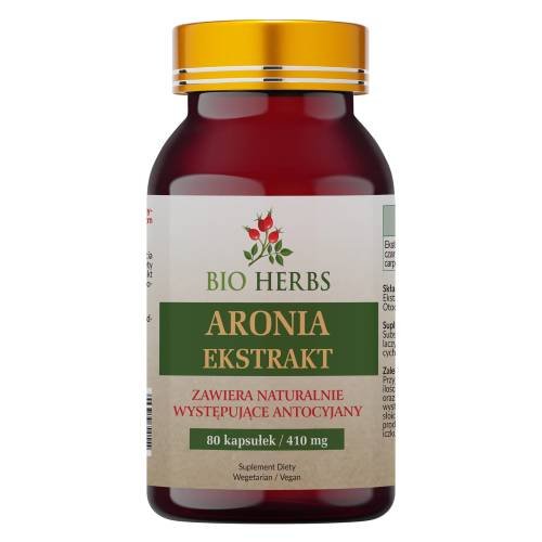 Suplement diety, Bio Herbs, Aronia Ekstrakt - Antocyjany 410mg, 80 kaps. Bio Herbs