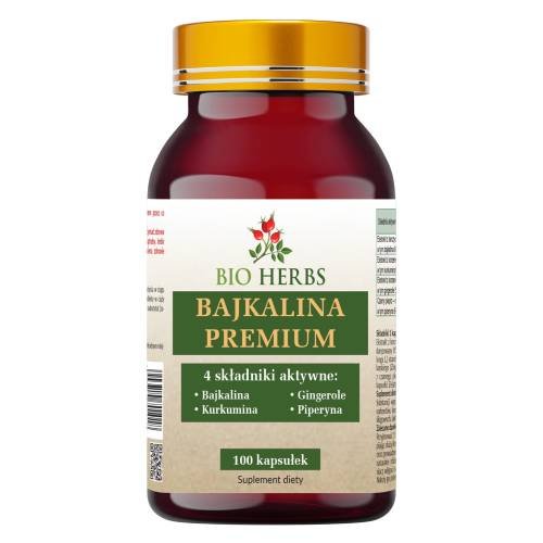 Suplement diety, Bio Herbs, Bajkalina Premium 4 Aktywne Składniki, 100 kaps. Bio Herbs