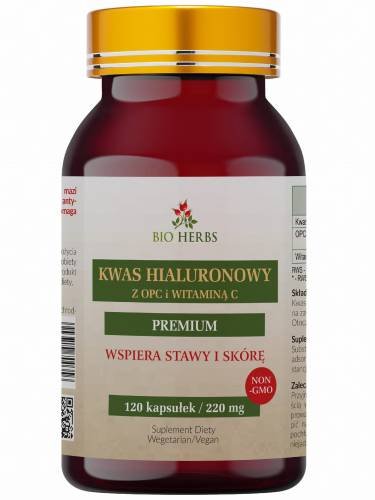 Suplement diety, Bio Herbs, Kwas Hialuronowy Opc Witaminą C Wspiera Stawy I Skórę, 120 Kaps. Bio Herbs