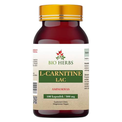 Suplement diety, Bio Herbs, L-karnityna 500mg, 100 kaps. Bio Herbs