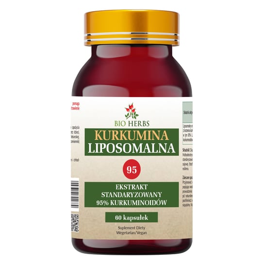Suplement diety, Bio Herbs, Liposomalna Kurkumina Standaryzowana na 95% Kurkuminoidów, 60 kaps. Bio Herbs