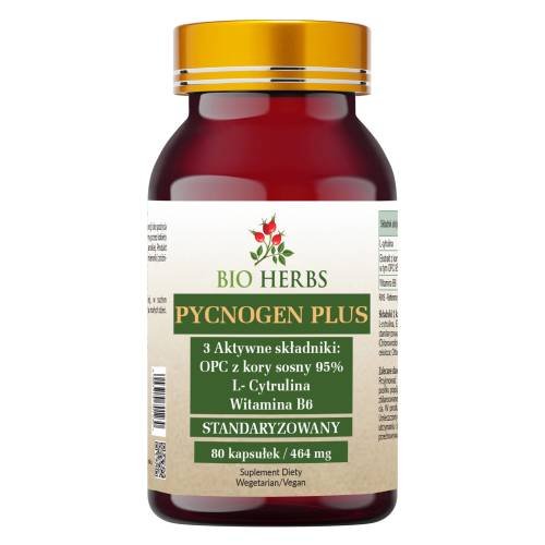 Suplement diety, Bio Herbs, Pycnogen Plus Opc Kora Sosny L-cytrulina B6, 80szt. Bio Herbs