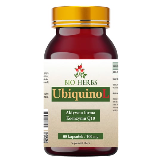 Suplement diety, Bio Herbs, UbiquinoL Koenzym Q10 100 mg, 60 kaps. Bio Herbs
