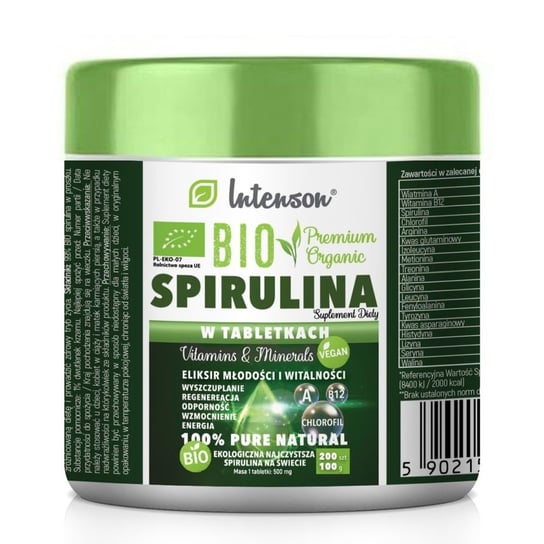 Suplement diety, Bio Spirulina Tabletki 100 g - Intenson Intenson