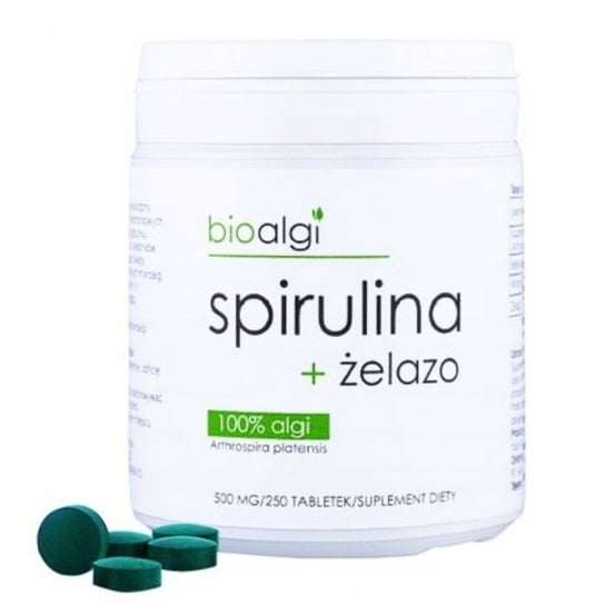 Suplement diety, Bioalgi, Spirulina Bioalgi Spirulina + Żelazo, 250 szt. bioalgi