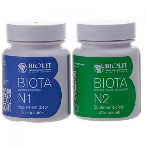 Suplement diety, Biota Complex Biota N1 50 kapsułek Biota N2 50 kapsułek Biolit Biolit