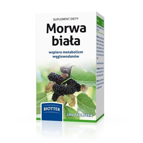 Suplement diety, Biotter, morwa biała, 180 tabletek Biotter