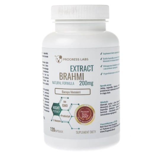 Suplement diety Brahmi Bacopa Monnieri PROGRESS LABS, 200 mg, 120 kapsułek Progress Labs