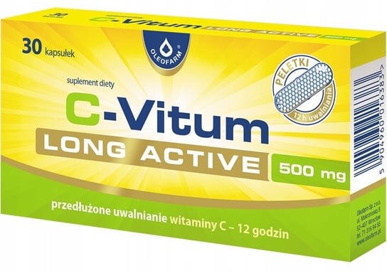 Suplement diety, C-vitum Witamina C Long Active 500mg 30 Kapsułek Oleofarm