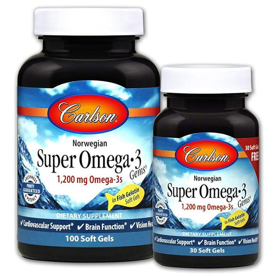 Suplement diety, Carlson Labs Norwegian Super Omega-3 Gems 1200 mg 130 kapsułek miękkich Carlson Labs
